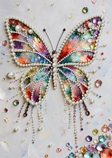 Butterfly Pearl Diamond Painting Kit for Adults  Beginners, 5D Diamond Art
