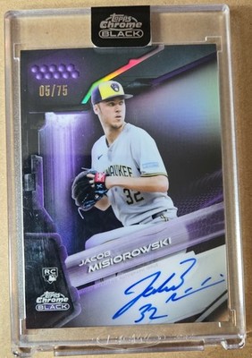 2026 Topps Chrome Black  Jacob Misiorowski Purple RC Auto 5/75  #CBA-JMI