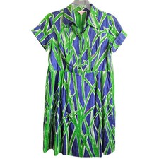 Lilly Pulitzer Conlan Printed Shirt Dress In True Blue Sassagrass Size 10
