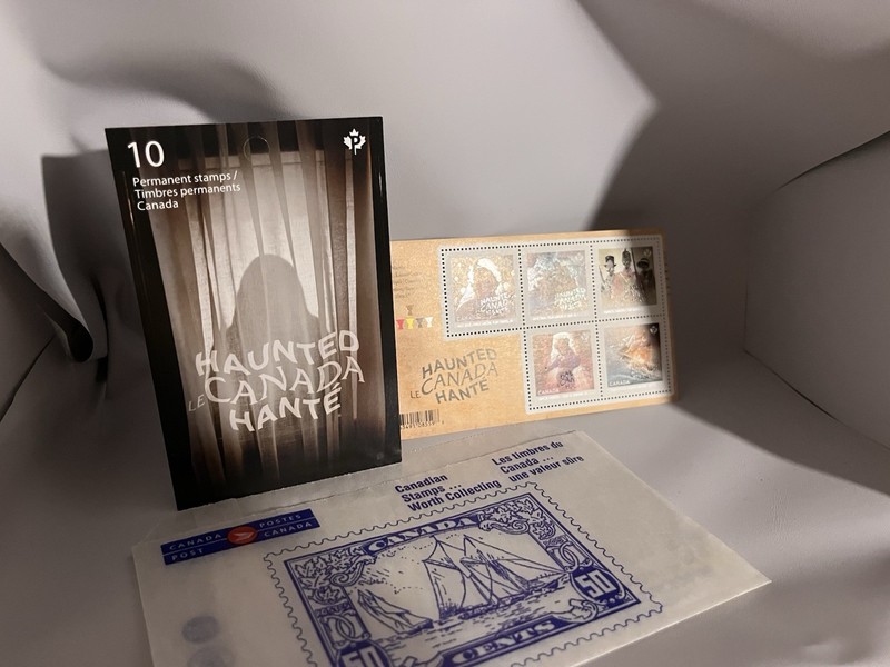 Two Books Of Haunted Canada 2014 Stamps Mint Unhinged And Hinged Canada Post