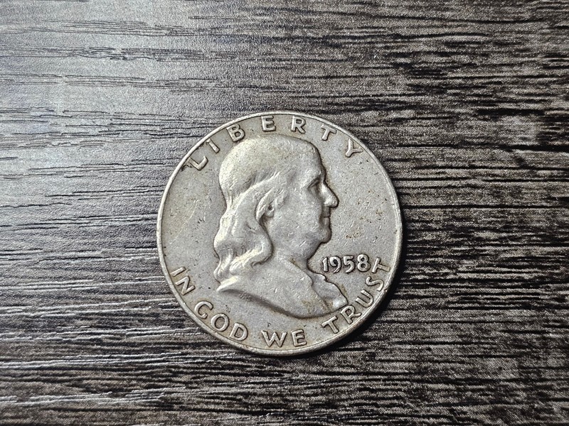 1958-D Franklin Half Dollar 90% Silver Coin Collectable