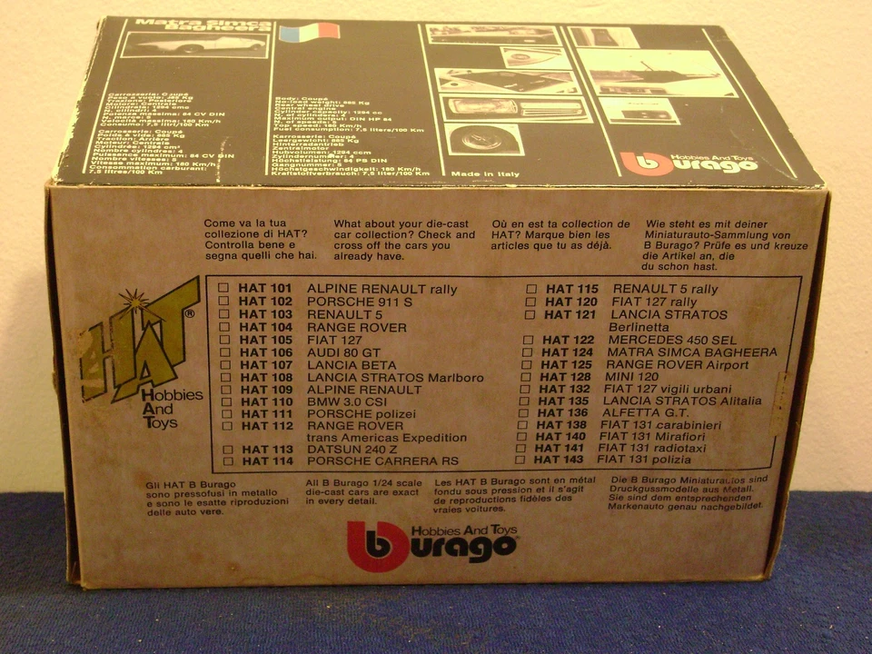 Bburago  HAT  Matra Simca Bagheera    cod . 0124   scala 1: 24   sehr selten - Bild 2 von 4