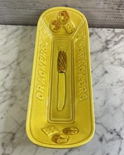 Vintage Cracker Tray Yellow Ceramic Los Angeles Potteries 849 Calif USA 1969