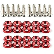 20Pcs/Set Bumper Fender Washers Engine Bay Dress Up Bolts Fasteners M6 Red