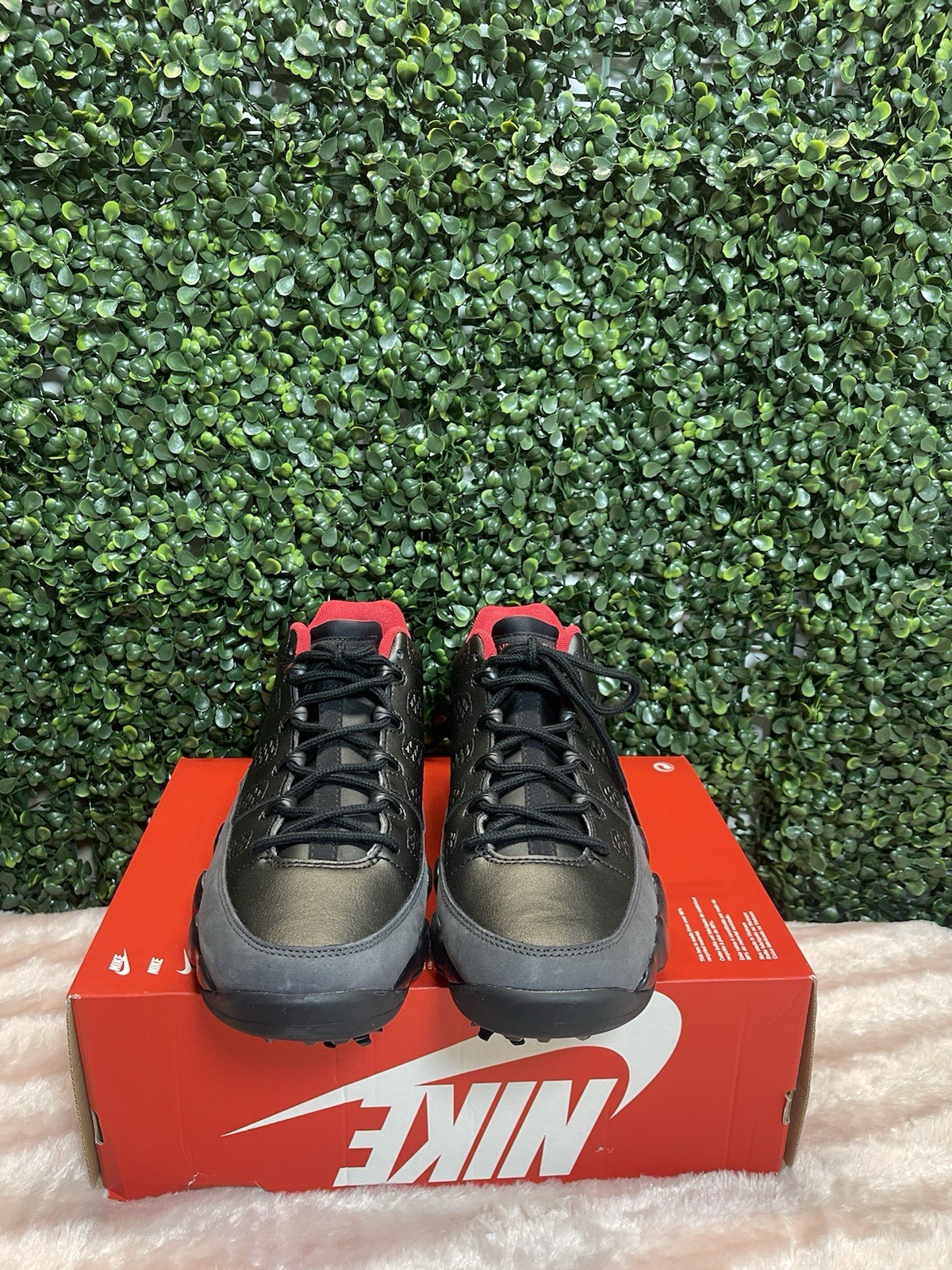 Men's Nike Air Jordan 9 Retro Low Golf 'Charcoal Black/Red' FJ5934-002 Size 9.5 thumbnail 2