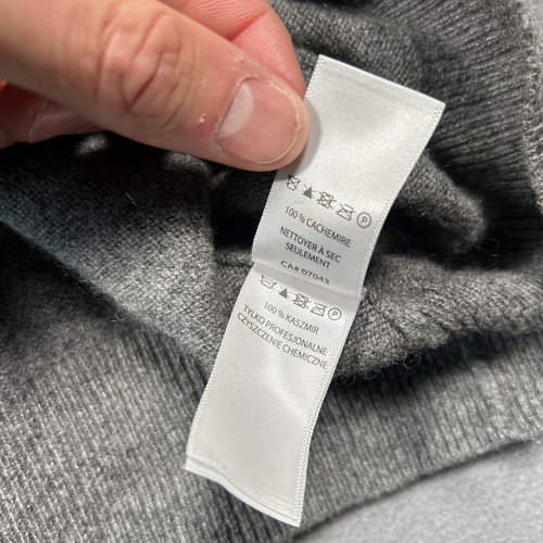 Tahari Herren XXL 100% Kaschmir Langarm Quarter Zip Pullover Sweater Grau - Bild 6 von 13