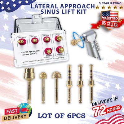 Lateral Approach Bur Sinus Lift Kit Dental Implant Diamond Golden Plastic Box