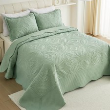 Oversize King Bedspread 128"x120",3 Piece California King Quilt,Lightweight G...