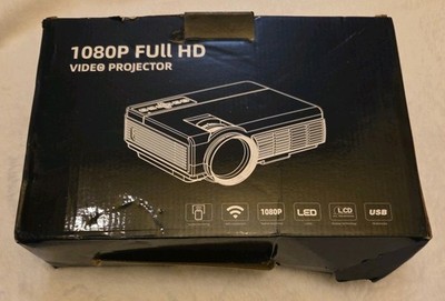 1080p LCD Full HD LED Video Projector, Open Box Never Used