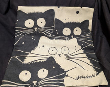 Cute Cat Throw Pillow Cover/ Couch Pillow Cover 17.5 W x 17