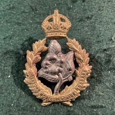 The Queens own Worcestershire Hussars Yeomanry cap badge. Bi Metal/gilded  ec26
