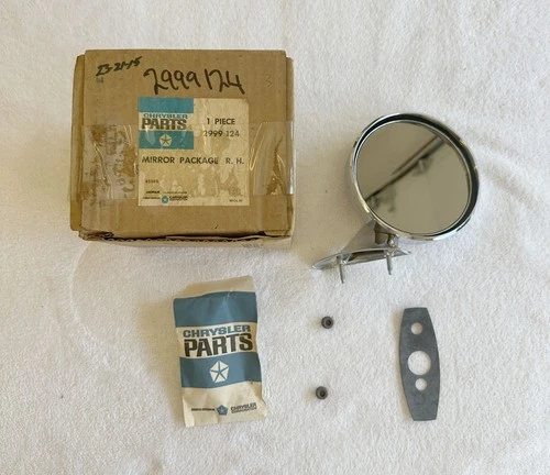 NOS MoPar 1969-70 Fury Passenger Side Exterior Rear View Mirror w/ Vent Window