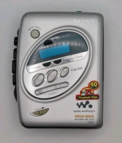Vintage Sony Walkman Mega bass AVLS WM-FX244 Silver [Parts]