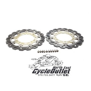2012 08-16 YAMAHA YZF R6 AFTERMARKET FRONT LEFT RIGHT BRAKE ROTORS DISCS