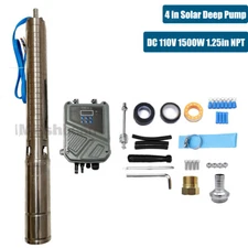 DC 110V 2HP 4" Solar Pump Submersible Pump Bore Deep Well Pump+MPPT Controller