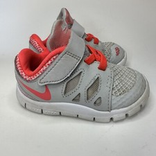 Nike Toddler Free Shoes 5.0 644447-002 Bright Coral Gray Baby Infant Size 4C