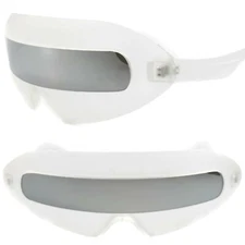 Costume Party Space Robot Fun Silver Mirrored Lens Futuristic Shield Sun Glasses