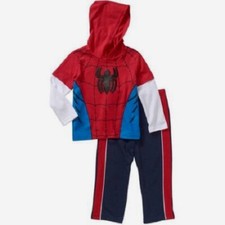 New Marvel Spiderman Hangdown Outfit set Tee Shirt Jogger pants Boys Toddler 24m