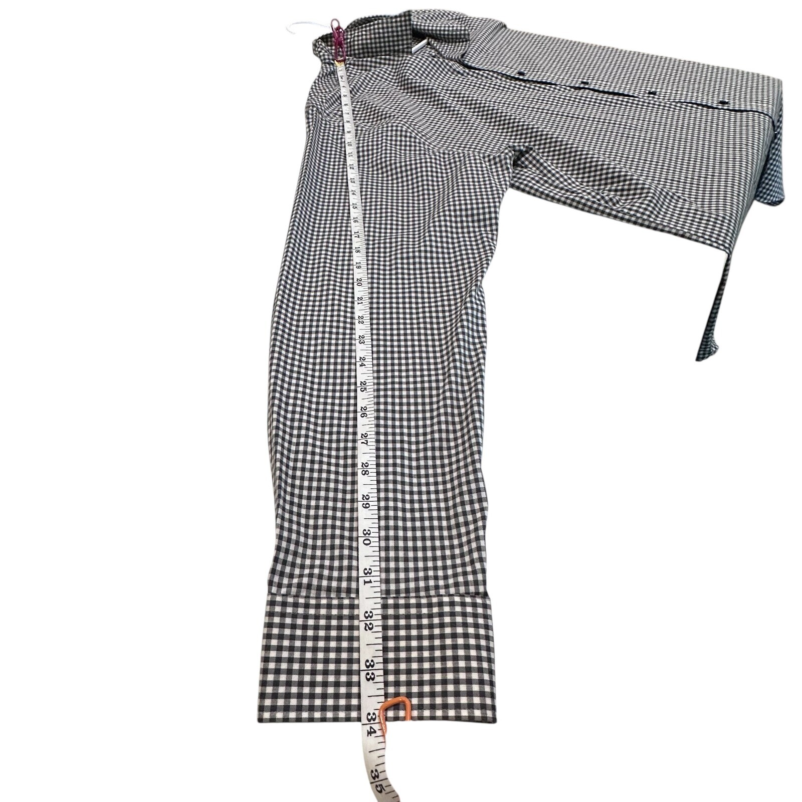 Gingham Checkered Button Down Long Sleeve Shirt M… - image 5