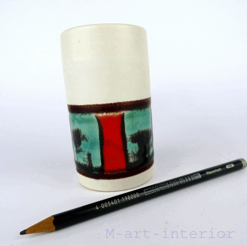 Vintage Ceramiczny uchwyt na długopis Wazon Zachodnie Niemcy Ceramika Uchwyt na długopis 1960's - Zdjęcie 1 z 8