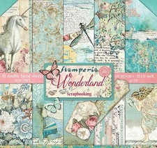 WONDERLAND Collection PAPER CRAFTING 12x12 Inch Paper Pack STAMPERIA SBBL38 New