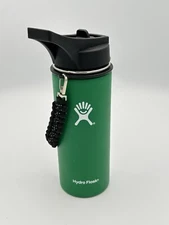 Hydro Flask 18 oz. Green Straw Lid With Accessories EUC!