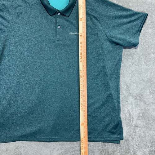 Eddie Bauer Mens 2XL Resolution Pro Polo Shirt Short Sleeve Green Free Dry Golf - Picture 2 of 8