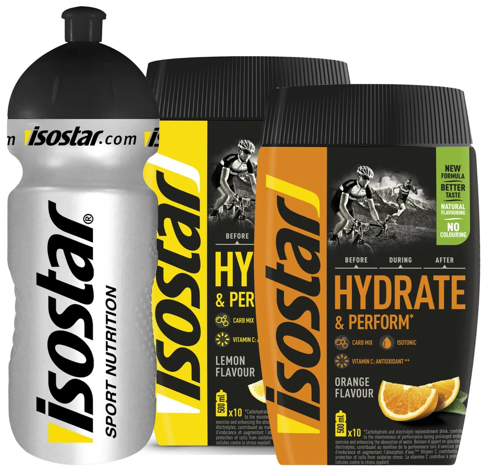 Isostar Hydrate & Perform Sports Drink 2x400g Dose + BONUS