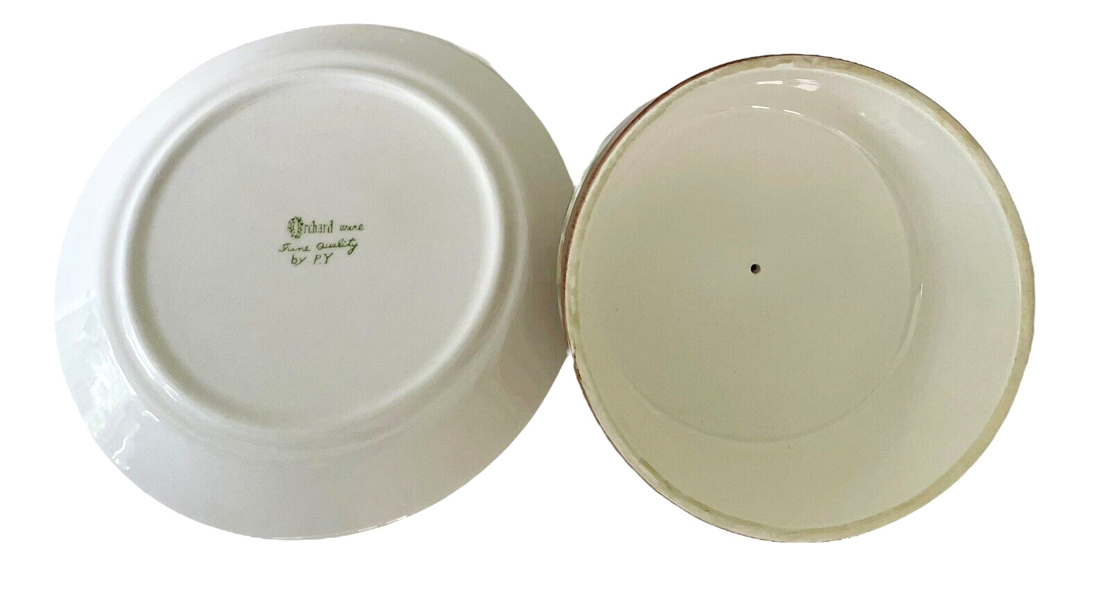 Orchard Ware Lidded Cheese Keeper Woodgrain Design Roses PY Japan