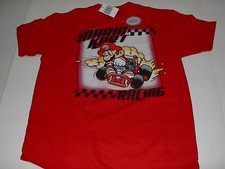 NINTENDO MARIO KART RACING VIDEO GAME RETRO RED BOYS T-SHIRT SIZE SMALL.