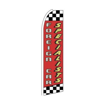 Foreign Car Specialists Swooper Flutter Feather Flag | 3ft W x 11.5ft Tall