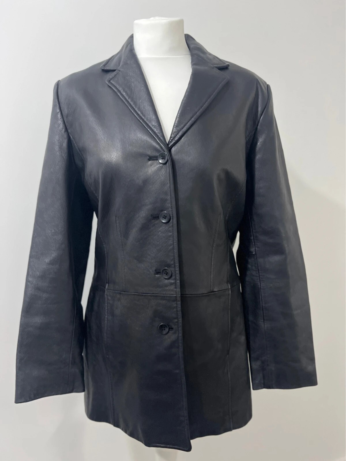 Vintage Women’s Liz Claiborne Button Up Real Leather Jacket - Free Shipping