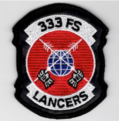4'' AIR FORCE 333RD FIGHTER SQUADRON LANCERS LEATHER BORDER F-15E  PATCH