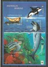 FRANCE 2002 - MINIATURE SHEET n° 48 MNH ** Nature de France - Faune Marine