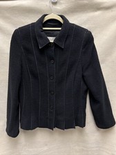 Feraud Womens Blazer Us 12 F 44 Black Wool Boucle Jacket