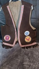 YMCA Indian Guides Leather Vest With Patches 1976