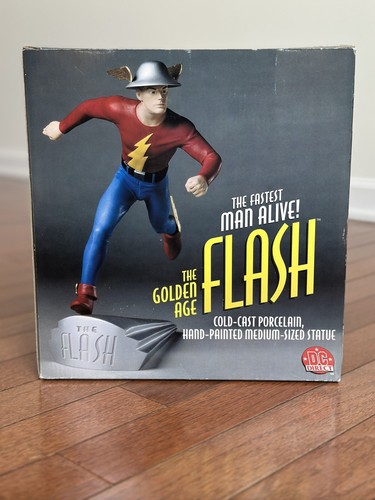 Full Size Golden Age Flash Statue DC Direct *Hard Signed* Paquet #1184/1600 COA - Picture 1 of 8