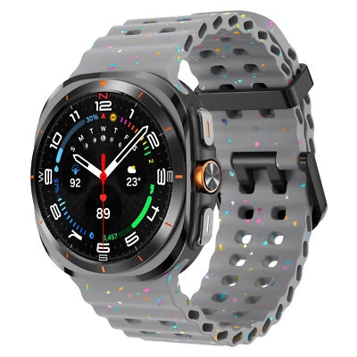 GEEKTHINK Soft Ocean Silicone Sport Strap For Galaxy Watch Ultra 47mm Replacements Bands