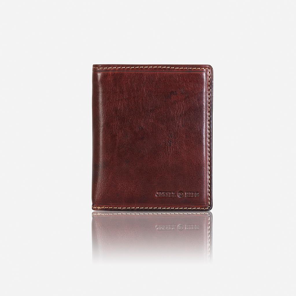 Brown Leather Wallet Large Bifold Wallet ID Window RFID Secure By Jekyll & Hide