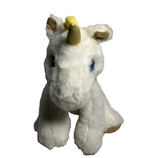 Spark Create Imagine Unicorn 10" Plush Baby Rattle Stuffed Animal Toy Gold White