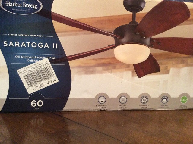 Harbor Breeze Saratoga 60 In Downrod Mount Indoor Ceiling Fan