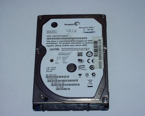 Seagate Momentus 5400.5 ST9160310AS 160 GB SATA SMART ok Laufzeit 2332 Stunden