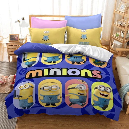 Minions Cartoon Donna Duvet Cover Bedding Set Pillowcases Single Double Queen - Bild 9 von 32