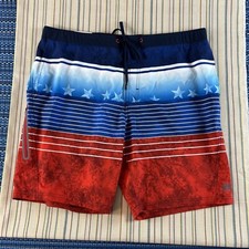 ZeroXposur Swim Trunks Mens XL Navy Blue Stars NEW Adult 9" Inseam Lined 7793
