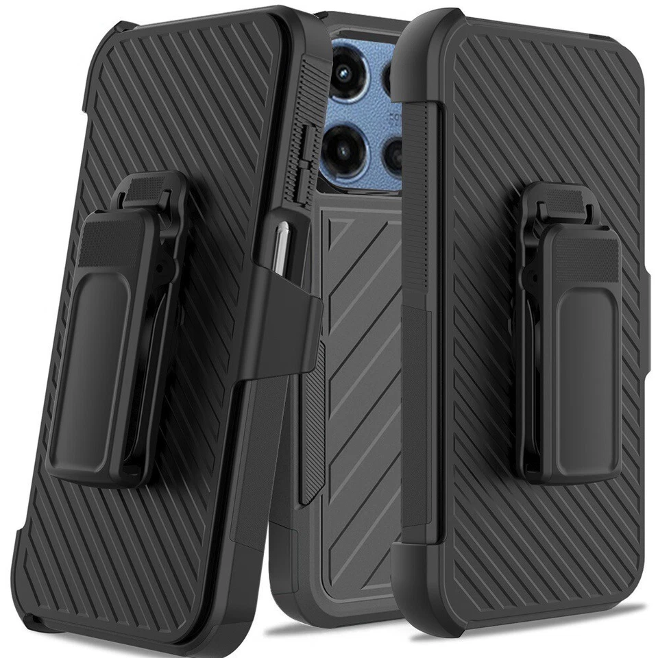 For Motorola Moto G 5G 2025 Noble Hybrid Armor Case w/Belt Clip Holster Cover