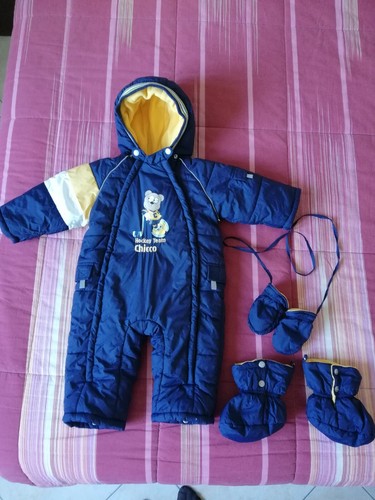 Tuta imbottita Chicco BLU/BIANCO/GIALLO 9 mesi - 68 cm. con scarpine e  guantini | eBay