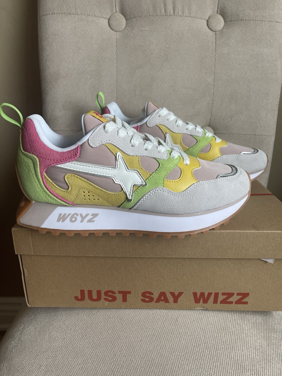 Just Say Wizz W6YZ  Sneakers Shoe US 7.5 / EU 39 Platform LEATHER Designer NIB