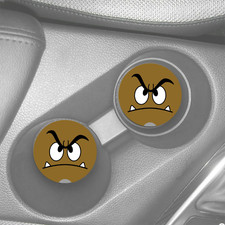 GOOMBA FACE MARIO NINTENDO CUSTOM CAR COASTER SET DE 2 SOPORTES DE GOMA PARA BEBIDAS