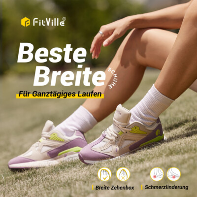 FitVille Walkingschuhe Damen Breit Sportschuhe Leicht