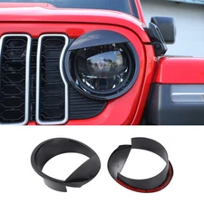 Front Headlight Lamp Cover Trim for Jeep Wrangler JL Gladiator JT 24+ Carbon Fib